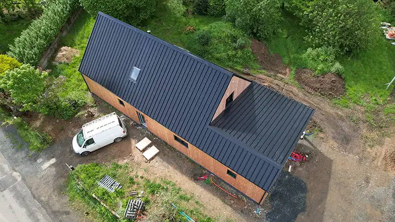 Construction d'un maison à ossature bois au Faouet par LG Rénovation